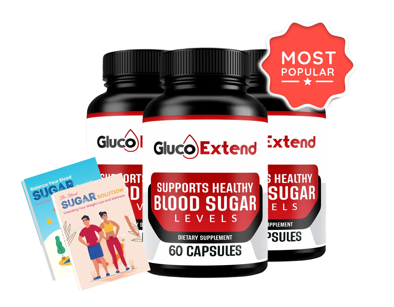 Gluco Extend blood sugar support supplement bottle — 60 capsules